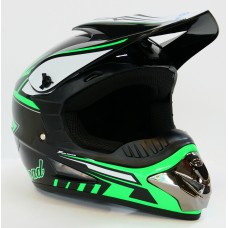 Шлем кроссовый MOTAX глянцево-черный-зеленый (G2) S ( 49-50 см )